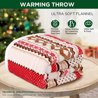 Westinghouse Heated Throw Blanket, 50"x60", Charcoal, ETL Certified