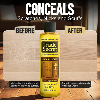 Trade Secret Scratch Concealer for Dark Wood Furniture & Floors – Dark Brown Shade Stain Covers Nicks, Scuffs, Dog & Cat Scratches, Minor Defects – Real Wood Only