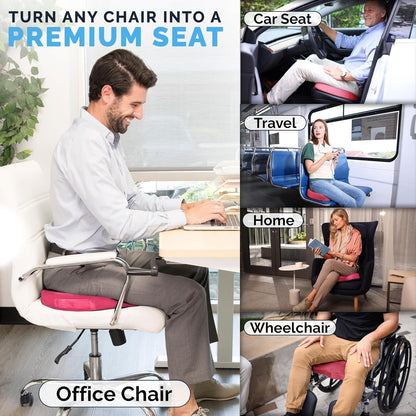 ComfiLife Doctor Recommended Seat Cushion - Premium Gel & Memory Foam Office Chair, Car Seat, Lifting Cushion - Chair Cushions for Back & Sciatica Relief - Seat Cushions for Office & Desk (Black)