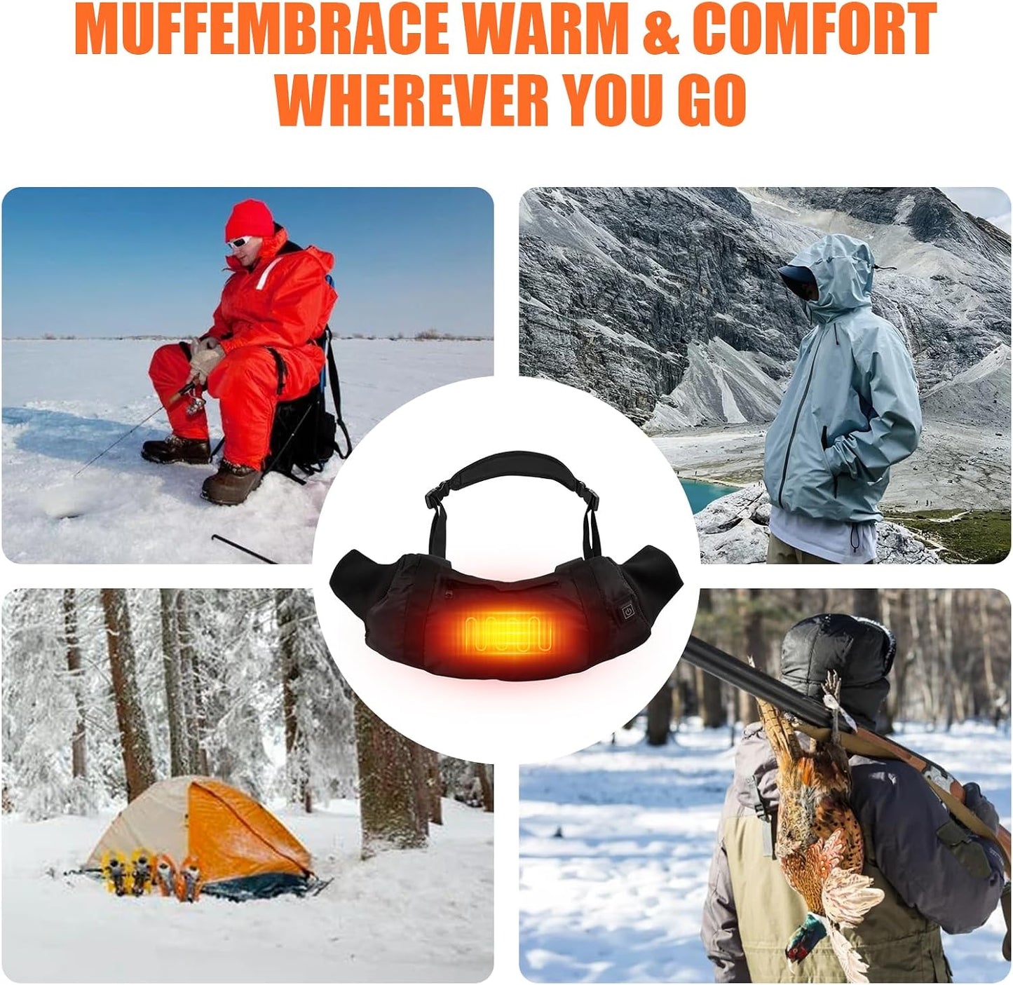 Hand Warmers Rechargeable,Portable Heated Electric Hand Warmer Pouch | 3 Level Adjustable Temperature for Women, Men, Kids, Hunting,Outdoor camping, Ice fishing, Skiing