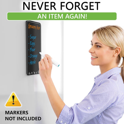 Dry Erase Board for Fridge 4.5 x 8.5 in - Magnetic Chalkboard for Fridge Whiteboard Magnet Black Shopping List - Fridge Magnetic Board Small Refrigerator Grocery List - Fridge Reminder Board
