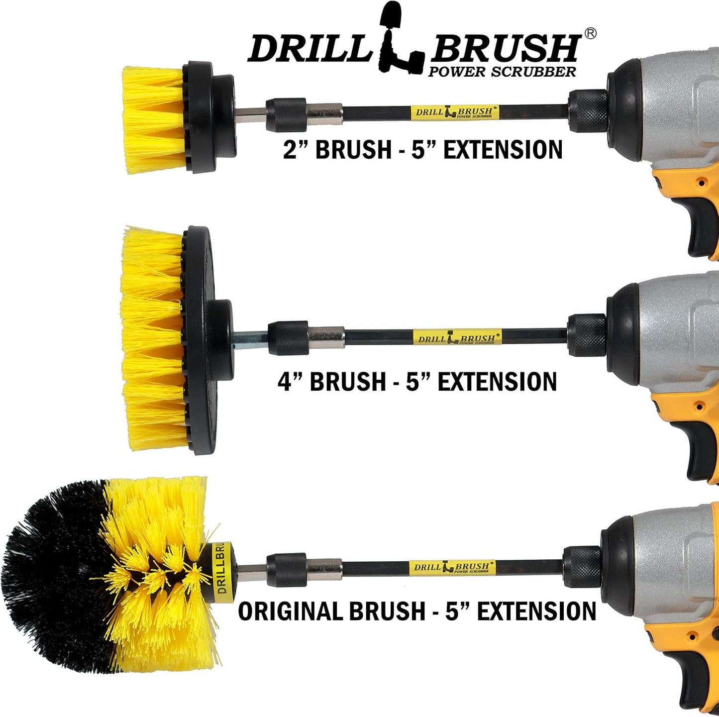 Drillbrush Shower Scrubber Drill Attachment - Car Detailing Tools - | Dishwasher Safe Drill Brush Scrubber For Cleaning Tubs, Sinks, Tile, Grout, Flooring, Carpet, Leather, Seats, Boats,