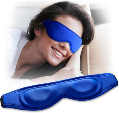 Contoured Cooling Gel Eye Mask: Ice Cold Compress for Puffy Eyes, Dark Circles, Sinus Pain & Surgery Relief, Reusable Therapy, Fits All Head Sizes, Daily Eye Care, Relaxation Beauty Gift, Blue