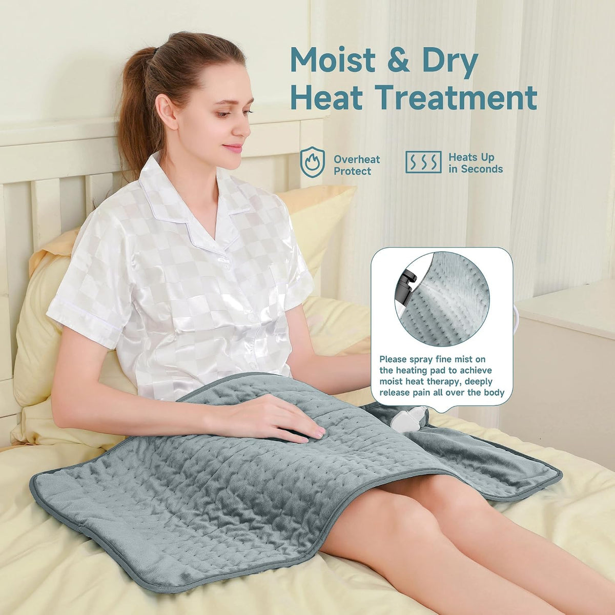 NBKLS Heating Pads for Back Neck Shoulder Pain, Electric Heating Pad Auto Shut Off, Fast Heat, Large Heating Pad Christmas Gift for Women Men, Birthday Gifts for Mom Dad (Blue)
