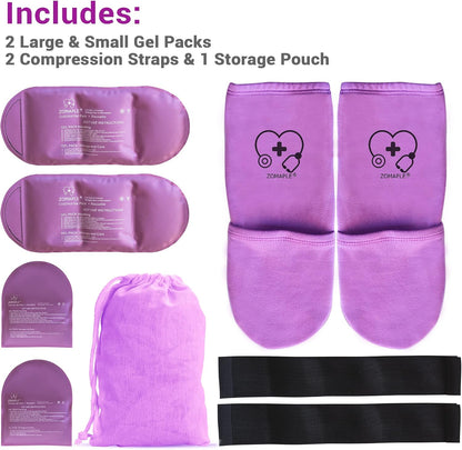 Zomaple Cold Therapy Socks, 2 Gel Packs for Neuropathy & Hot Feet Comfort