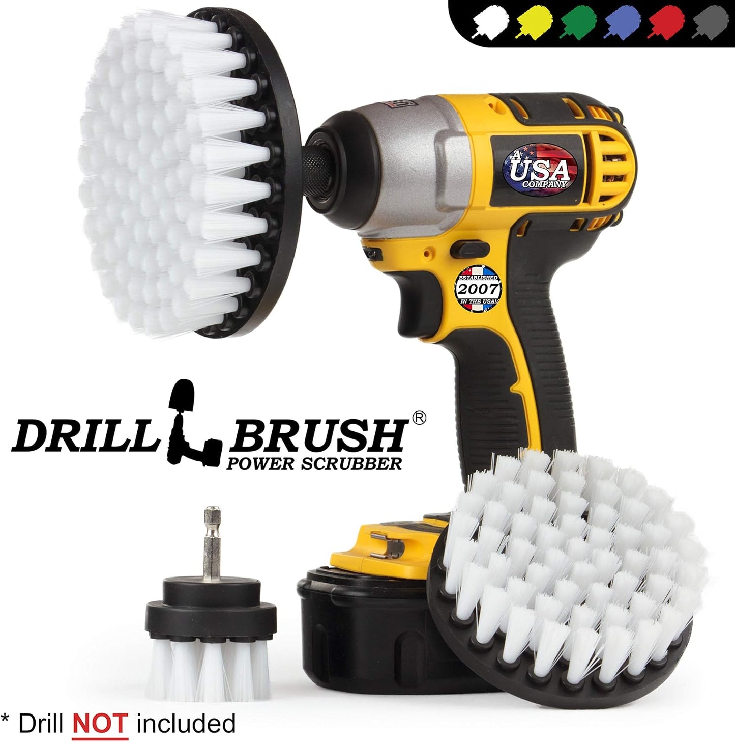 Ultra Stiff Drill Powered Cleaning Brush Set - BBQ Grill Brush - No Wires | Heavy Duty Industrial Stripping - Cordless Drill Power Scrubber Grill Brush for Household Cleaning Supplies - Rust Remover