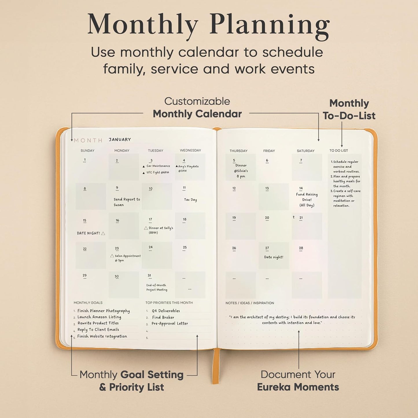 2026 Planner, Daily Journal & Gratitude Journal All-In-One with To Do List, Self Care Prompts & Habit Tracker - 7 x 10 - Pink