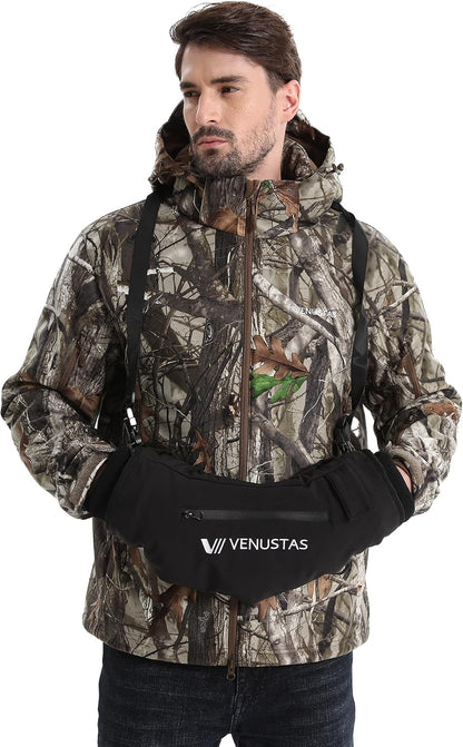 Venustas Heated Hand Muff with Rechargeable Battery, Electric Hand Warmer Pouch for Football, Hunting, Heats Up to 15HRS