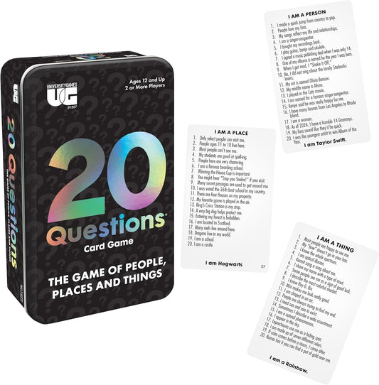 20 Questions Travel Card Game Tin for Teens & Adults, Ages 12+
