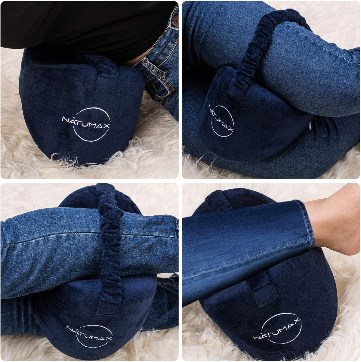 Knee Pillow for Side Sleepers - Relief from Sciatica Pain, Back/Leg Pain, Pregnancy, Hip and Joint Pain Memory Foam Leg Pillow + Free Sleep Mask and Ear Plugs
