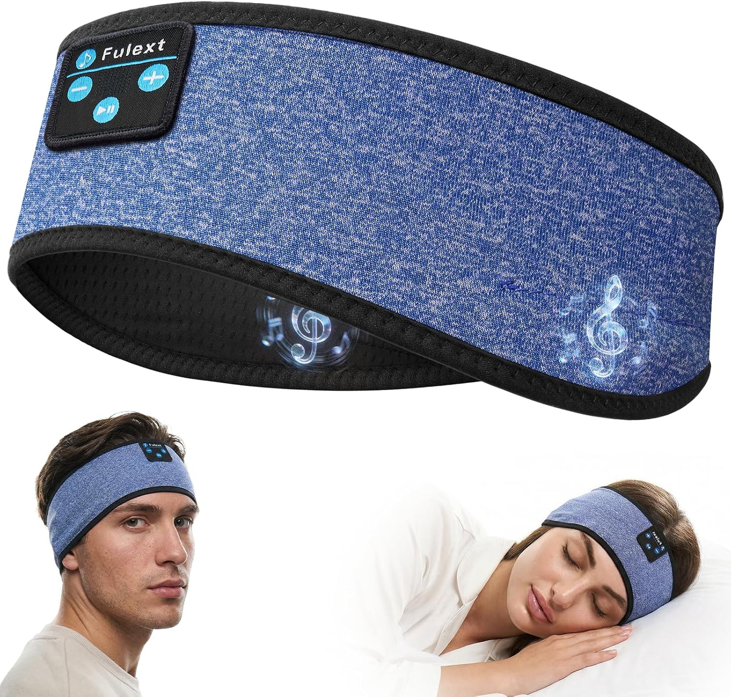 Sleep Headphones Bluetooth 5.4 Headband, Wireless Sleep Headphones with Ultra-Thin HD Stereo Speakers for Side Sleepers, Sweatproof Sports Headband for Workout Yoga Running Cool Gadget Unique Gifts
