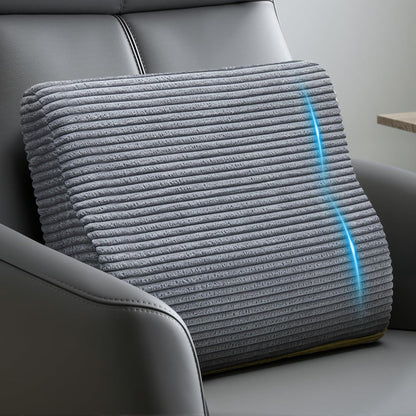 Lumbar Support Pillow for Recliner Chair/Accent Chair/Couch, Washable Cover | Large Memory Foam Back Support Cushion for Elderly, Ergonomic Backrest Pillow for Back Rest/Pain Relief/Reading, Gray