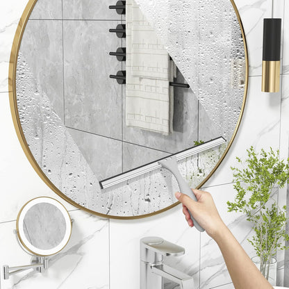 AmazerBath Squeegee for Shower Glass Door, All-Purpose Squeegee with Hook for Shower Doors, Windows, Mirrors, Tiles and Car Glass, 10 Inches