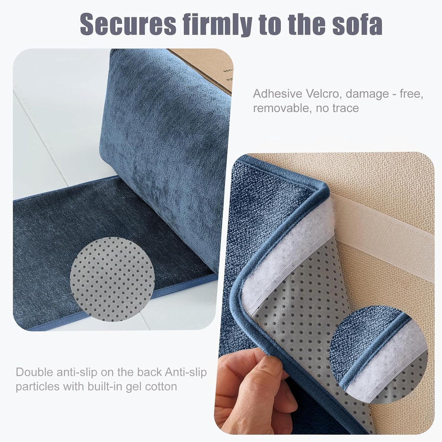 Chenille Neck Pillow for Sofa - Adjustable Headrest, Non-Slip Neck Support Cushion for Pain Relief, Comfortable Chair Pillow, Gray