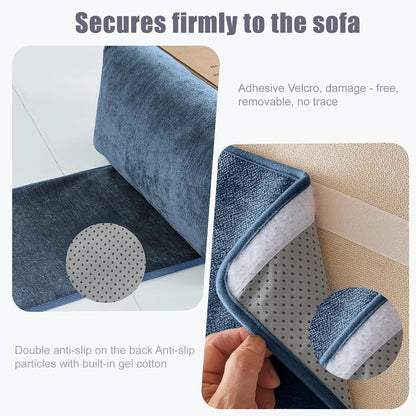 Chenille Neck Pillow for Sofa - Adjustable Headrest, Non-Slip Neck Support Cushion for Pain Relief, Comfortable Chair Pillow, Gray