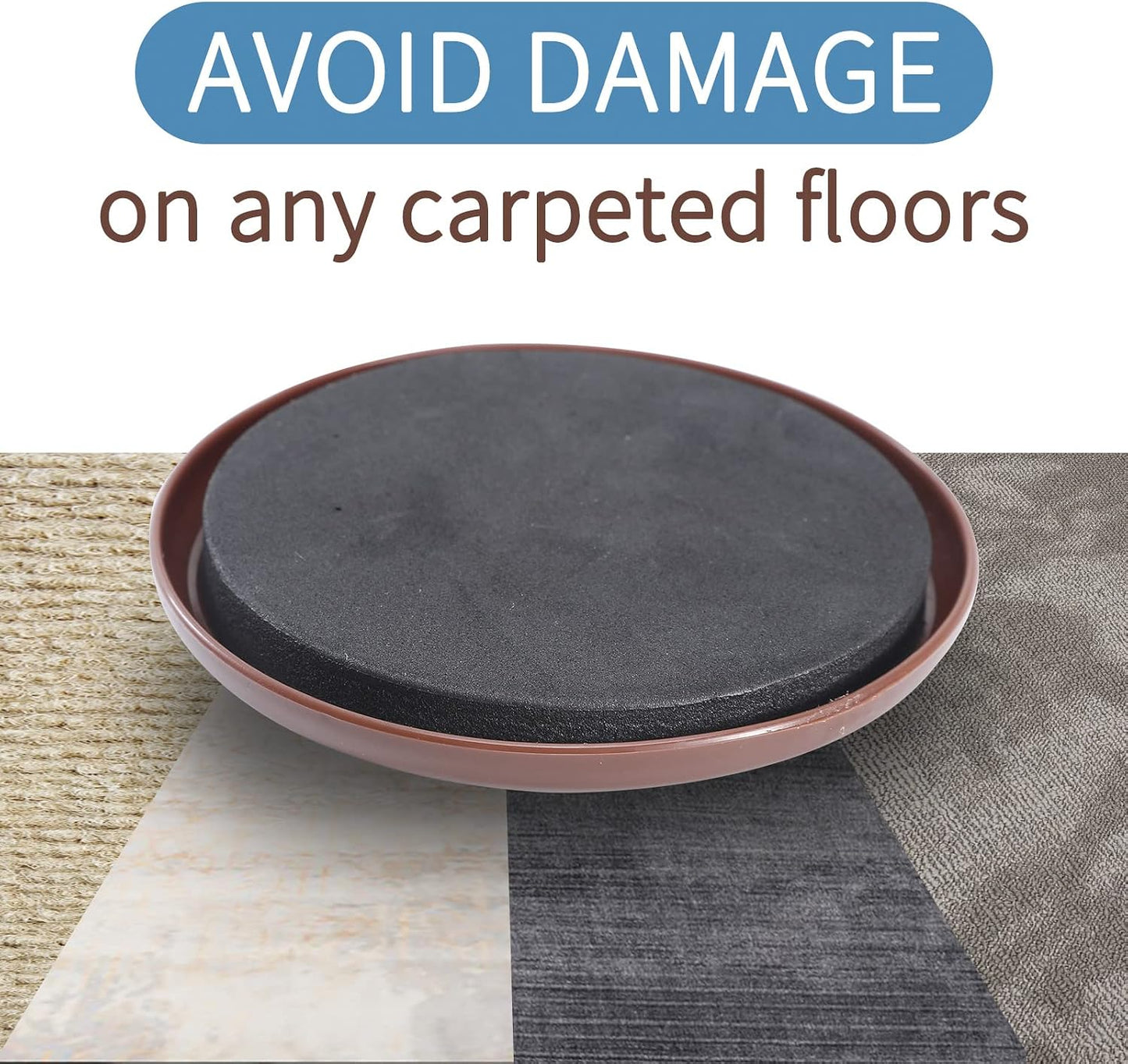 Furniture Sliders 8pcs 3 1/2 inch - Heavy Duty Reusable Round Sliders for Moving Furniture on Carpet, Easily Move Couches/Beds/Armoires/Chair/Table/Cabinet