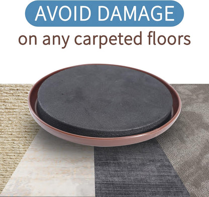 Furniture Sliders 8pcs 3 1/2 inch - Heavy Duty Reusable Round Sliders for Moving Furniture on Carpet, Easily Move Couches/Beds/Armoires/Chair/Table/Cabinet