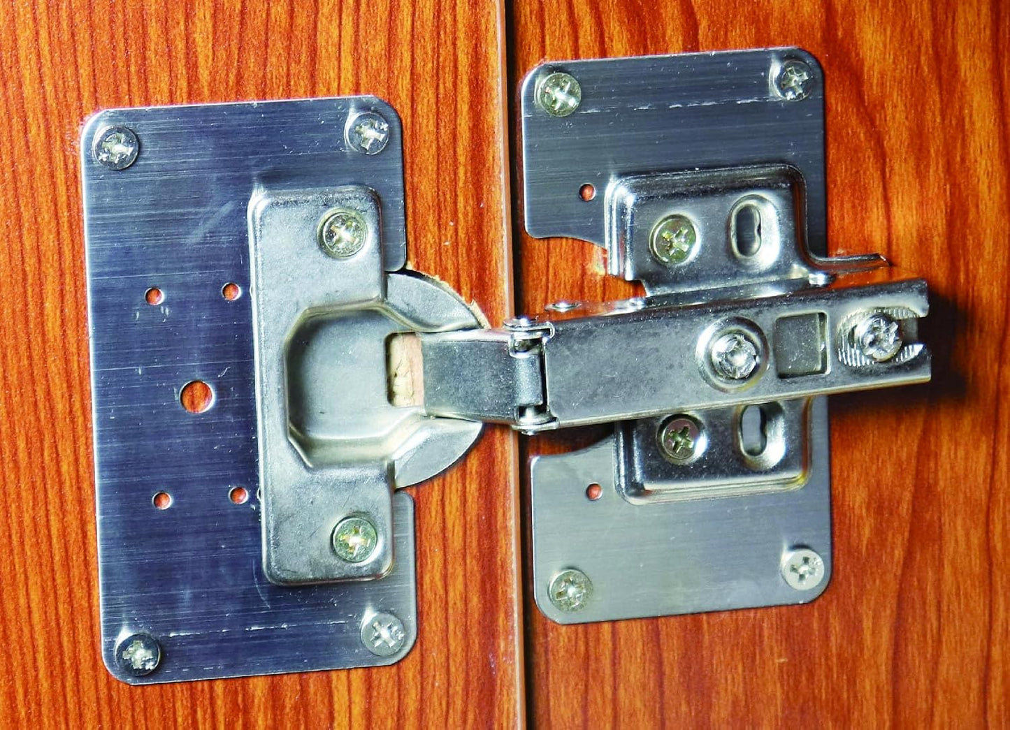 4 Piece Hinge Repair Kit - Cabinet Hinge Repair Plate Stainless Steel Door Hinge Repair Kit for Kitchen Cabinet Hinge Repair Brackets with Mounting Screws and Screwdrivers (4) (4, 3.5"x3.5")
