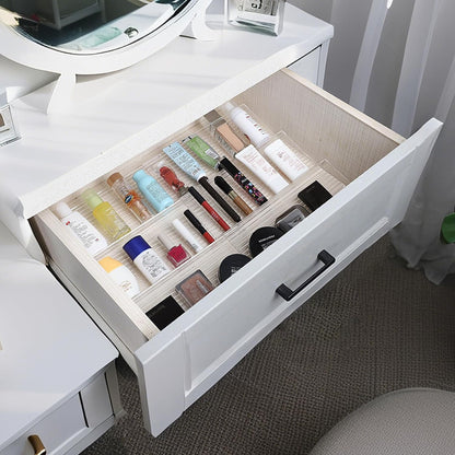 Spice Organizer for Drawer, 4 Pcs Clear Acrylic Drawer Seasoning Organizer, Expandable From 11'' to 22'' Spice Drawer Organizer, Ideal for Kitchen Spice Organization (Jars not included)