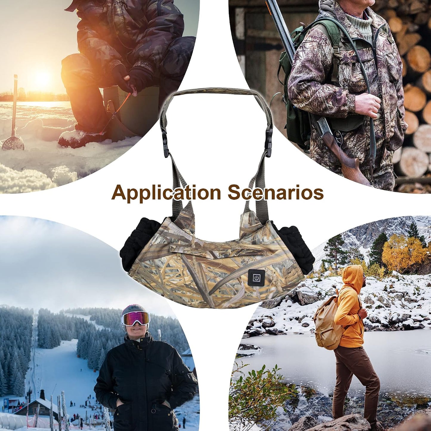 Heated Hand Muff, Electric Heating Hand Warmer Pouch, Suitable for Outdoor Hunting, Sports, Photography, Golf, Football in Cold Winter Keep Warmth (Batteries no Including)