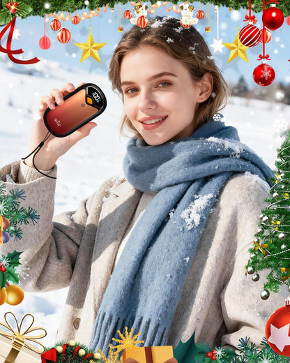 Hand Warmers Rechargeable - Electric Hand Warmer Rechargeable 2 Pack, LED Digital Display, 4 Heat Levels Reusable, USB, Magnetic Portable Handwarmers for Golf/Camping/Hunting, Gift for Women, Men