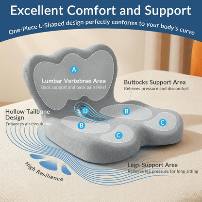Exclusivo Mezcla Memory Foam Seat Cushion, Grey
