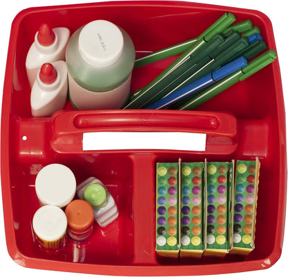 Storex 2-Compartment Large Cleaning Caddy – Multipurpose Supply Organizer with Handle - Black, 1-Pack (00973A06C)