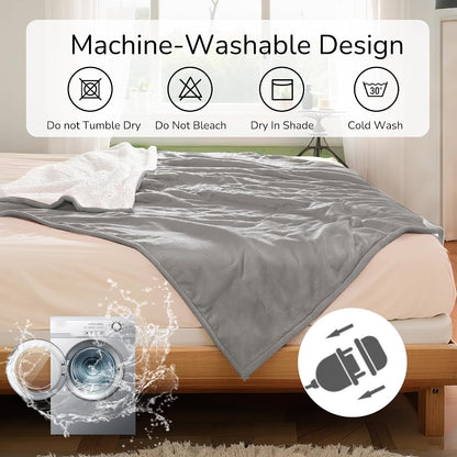Electric Heated Blanket Full Size 72"x84" – Light Gray | ETL for Safe Overnight, 4 Heat Settings & 10H Auto Off, Dual-Sided Microplush Sherpa for Home Night, Machine washable