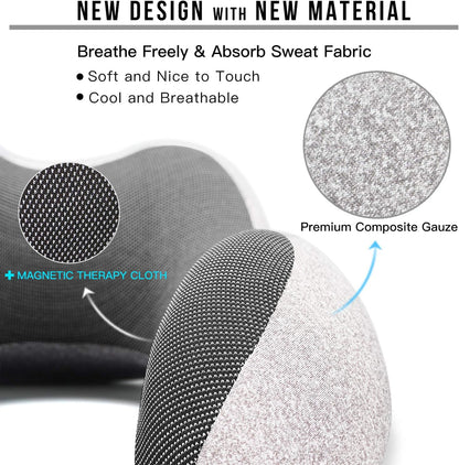 MLVOC Airplane Travel Neck Pillow for Sleeping, 3D-Eye Mask & Earplugs Kit | Curved Neck & Chin Support, Rope Lock Fit, Memory Foam Keeps It’s Shape, 3-in-1 Ki Includes: Eye Mask + Earplugs