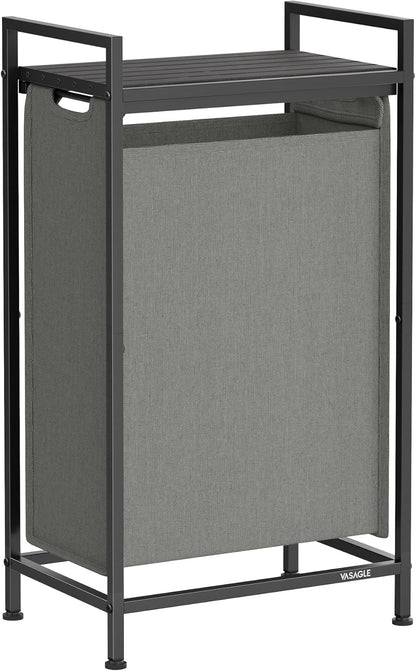 VASAGLE Laundry Hamper, Laundry Basket Sorter with 3 Pull-Out and Removable Bags, Shelf, Metal Frame, 3 x 10.6 Gallons (40 L), 36.4 x 13 x 28.4 Inches, Cappuccino Beige and Natural Beige UBLH301LH01