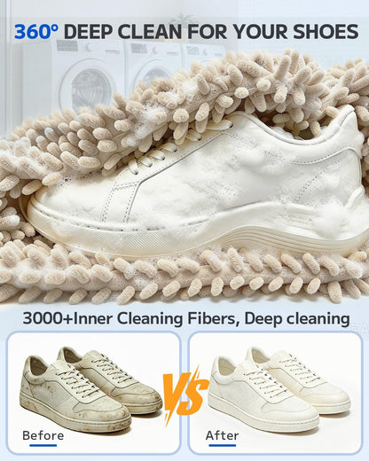 Shoe Washing Bag, Laundry Shoe Bag for Washer and Dryer, Sneaker Cleaning Protection Bag for Tennis, Casual, Athletic Shoes, with Mesh Pocket for Insoles, Self-Locking Zipper (Grey 2pcs)