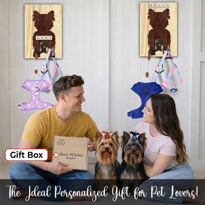 Dog Leash Holder Wall Mount, Pet Harness Hanger with Scrabble Letters, Dog Collar Organizer for Entryway, Memorial Cat Leash Holder for Wall, Pet Loss Gifts, Keepsake, Home Decor PF212-NAT