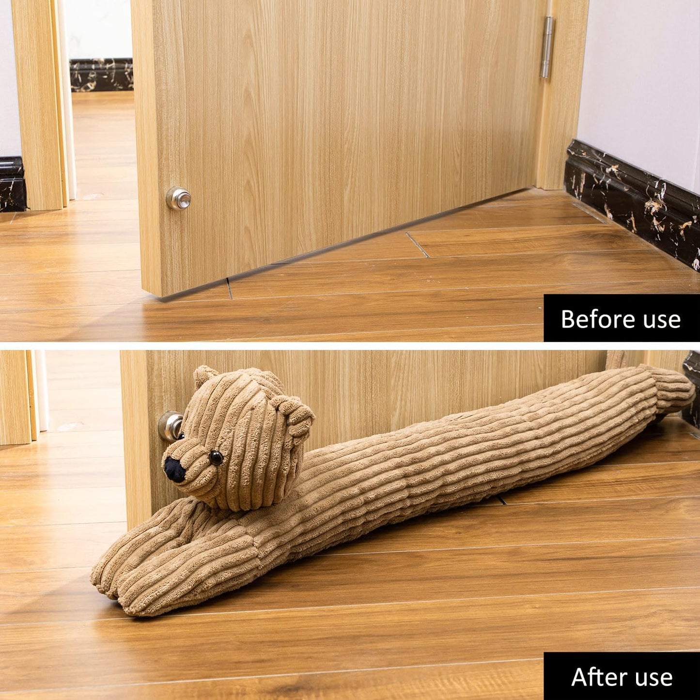 SWISSELITE 36 Inch Under Door Stopper, Decorative Door Noise Blocker | Weighted 3.2 Pounds Animal Air Draft Stopper Soundproof Energy Saver for Door & Window