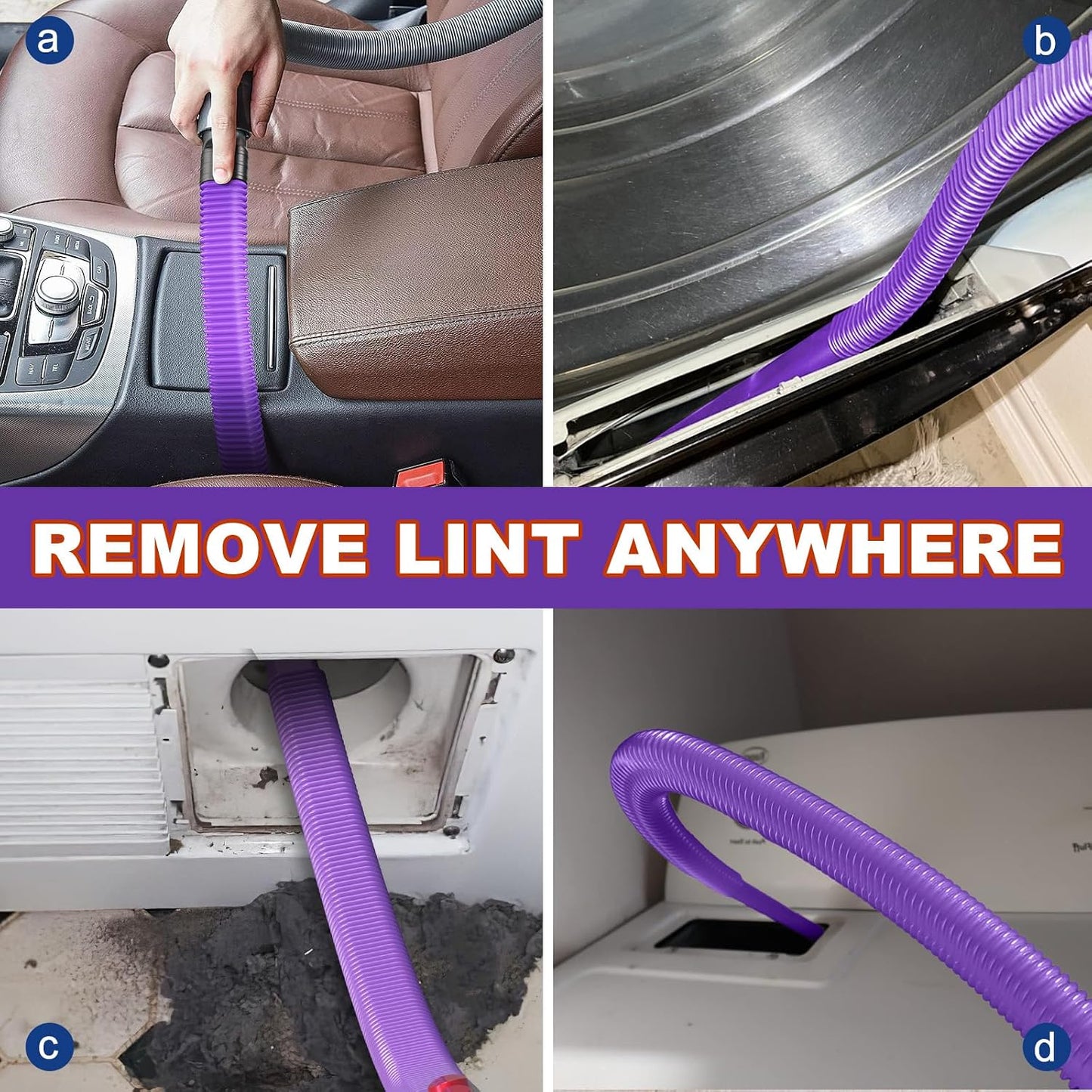 Sealegend Dryer Vent Cleaner Kit Compatible with Dyson Dryer Lint Vacuum Attachment for Dyson V7 V8 V10 V11 V12 V15 etc Cordless Vacuum Cleaner Removes Deep Lint | Gray Dryer Lint Trap Clean Hose Compatible with Dyson Dyson V7 V8 V10 V11 V12 V15 V15s