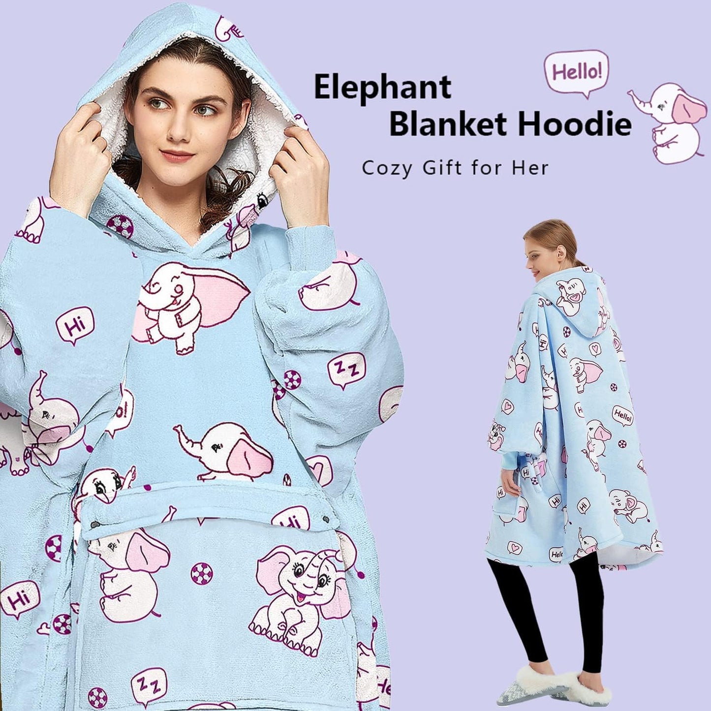 Wearable Blanket Hoodie for Adults With Pocket Strawberry Hoodie | Sherpa, Fuzzy Blanket Hoodie, Oversized Sweatshirt Blanket, Kangaroo Pouch, Cute Birthday Gifts for Sister, Cute Stuff