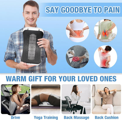 Back Stretcher for Lower Back, Pneumatic Adjustable Lumbar Support Board with 10 Magnets and 90 Massage Points, Daily Back Stretching Device for Home, Office, Yoga and Travel