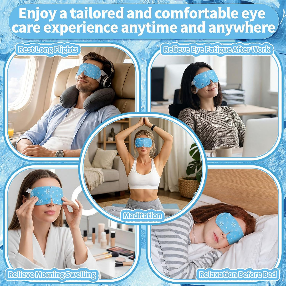 Newcotte 18 Pack Cooling Gel Eye Masks Mint Scented Hydrogel Patches