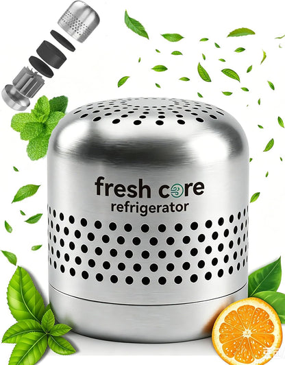 Refrigerator Deodorizer, Nano-Catalytic Stainless Steel Odor Eliminator, Compact Storage Design, Extends Grocery Life, 10-Year Odor Eliminator for Fridge Freezer Car Closet，1Pcs