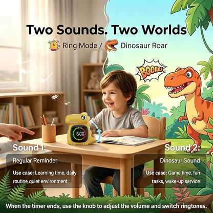 Pink Dinosaur Visual Timer for Kids, Girls Potty Training Timer