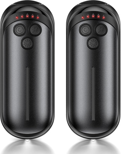 Rechargeable Hand Warmers 2 Pack, 6000mAh Electric Hand Warmer Rechargeable, 2 in 1 Portable Hand Warmers with AI Smart Chips, Outdoor, Hunting, Camping for Family for Christmas