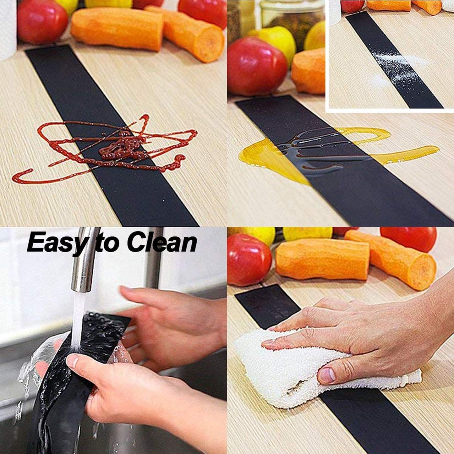 2 Pack Silicone Stove Counter Gap Cover, 21 inch Long Kitchen Counter Gap Filler