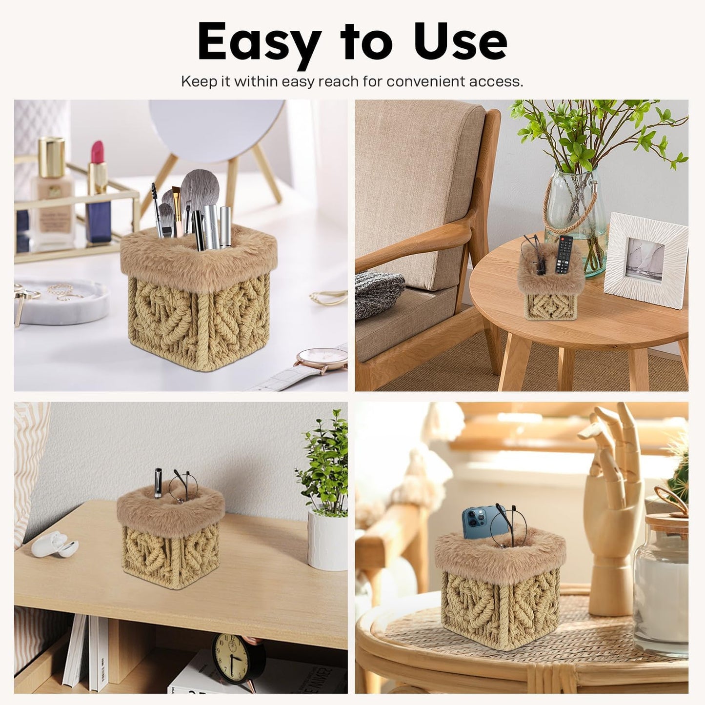 2 in 1 Glasses Holder, Double Plush Lined Eyeglass Holder Stand | 2 Slots Anti-scratch Eye-glasses Storage Organizer Case for Nightstand, Office Desk, Table, Brown
