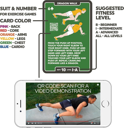 Stack 52 Bodyweight Exercise Cards: Workout Game