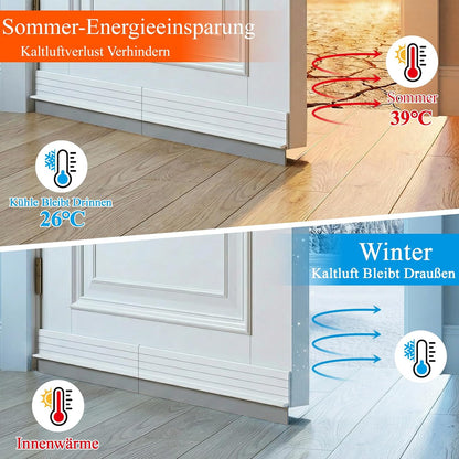 2Pc Total 72" Hard Door Draft Stopper,Door Sweep for Bottom of Door | Weather Stripping Door Seal Adjustable, Under Door Draft Stopper Gap Filler, Bottom Seal, Air,Light,Noise,Dust Blocker-White