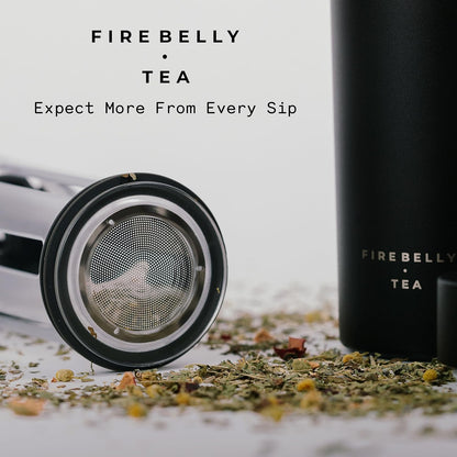Firebelly Tea, Travel Tea Infuser Mug with Strainer, Insulated Tumbler for Loose Leaf Tea or Coffee, Leakproof Bottle for Hot or Iced Drinks, Stainless Steel Thermos with Lid, Salmon