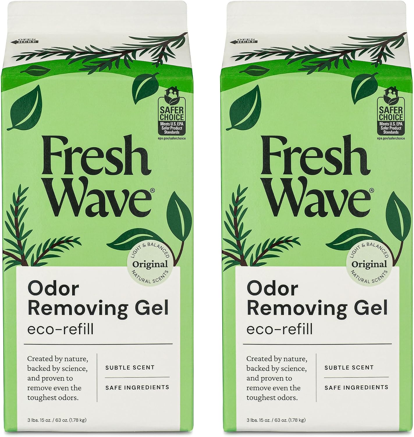 Fresh Wave Original Odor Eliminator Gel 3-Pk 7 oz - Air Freshener for Home | Plant-based essential oils. Lasts 15-30 days per jar. No plug-in needed. Pet-safe, closet and bathroom deoderizer.