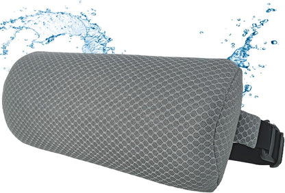 1 Pack Headrest Pillow for Patio Chaise Lounge,Recliner,Beach Chair,Gray | Resilient 3D mesh pillow with removable washable cover, adjustable elastic strap, ergonomic support, lightweight portable