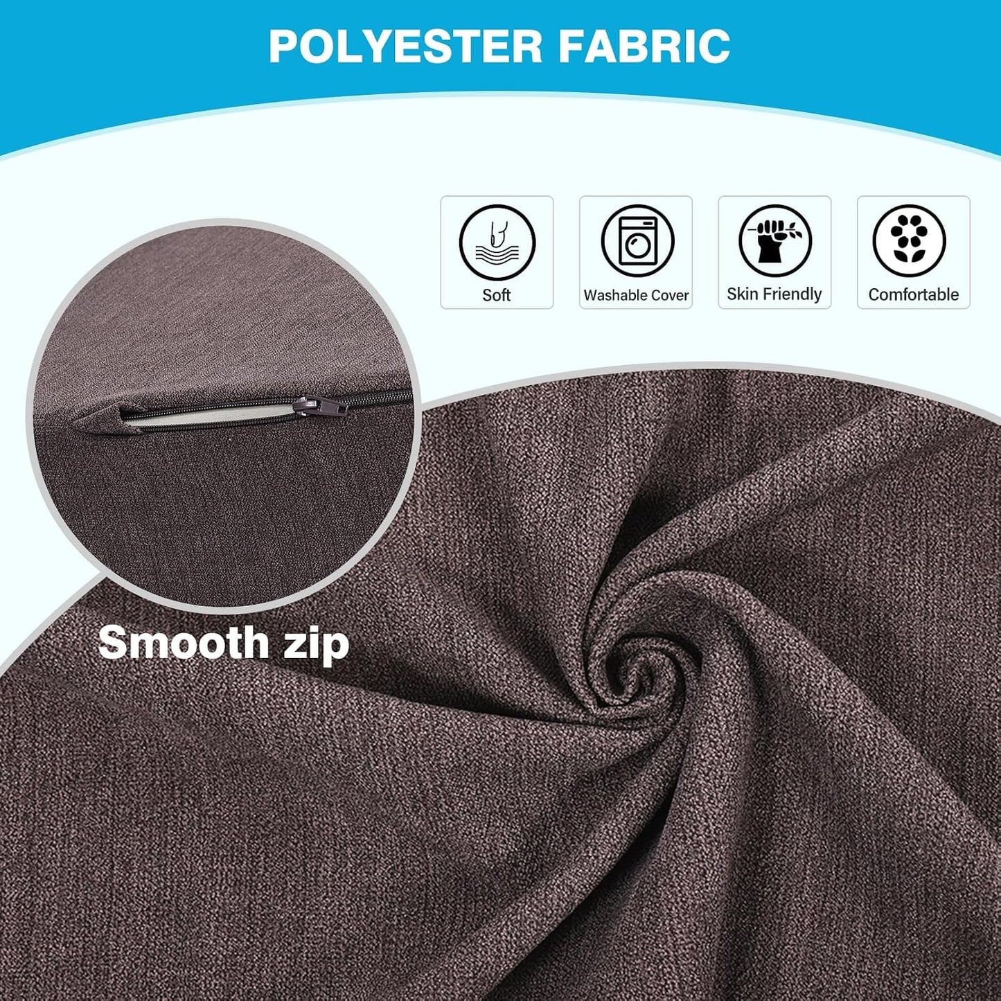 Back Support Pillow for Recliner Dual Layer Lumbar Support Pillow with Gel Memory Foam Ergonomic Orthopedic Couch Lumbar Cushions for Elderly Lower Back Pain Relief Washable Cover Brown