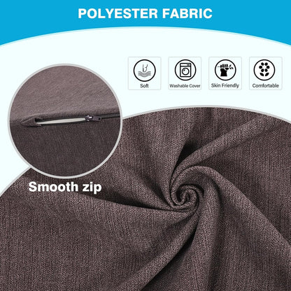 Back Support Pillow for Recliner Dual Layer Lumbar Support Pillow with Gel Memory Foam Ergonomic Orthopedic Couch Lumbar Cushions for Elderly Lower Back Pain Relief Washable Cover Brown