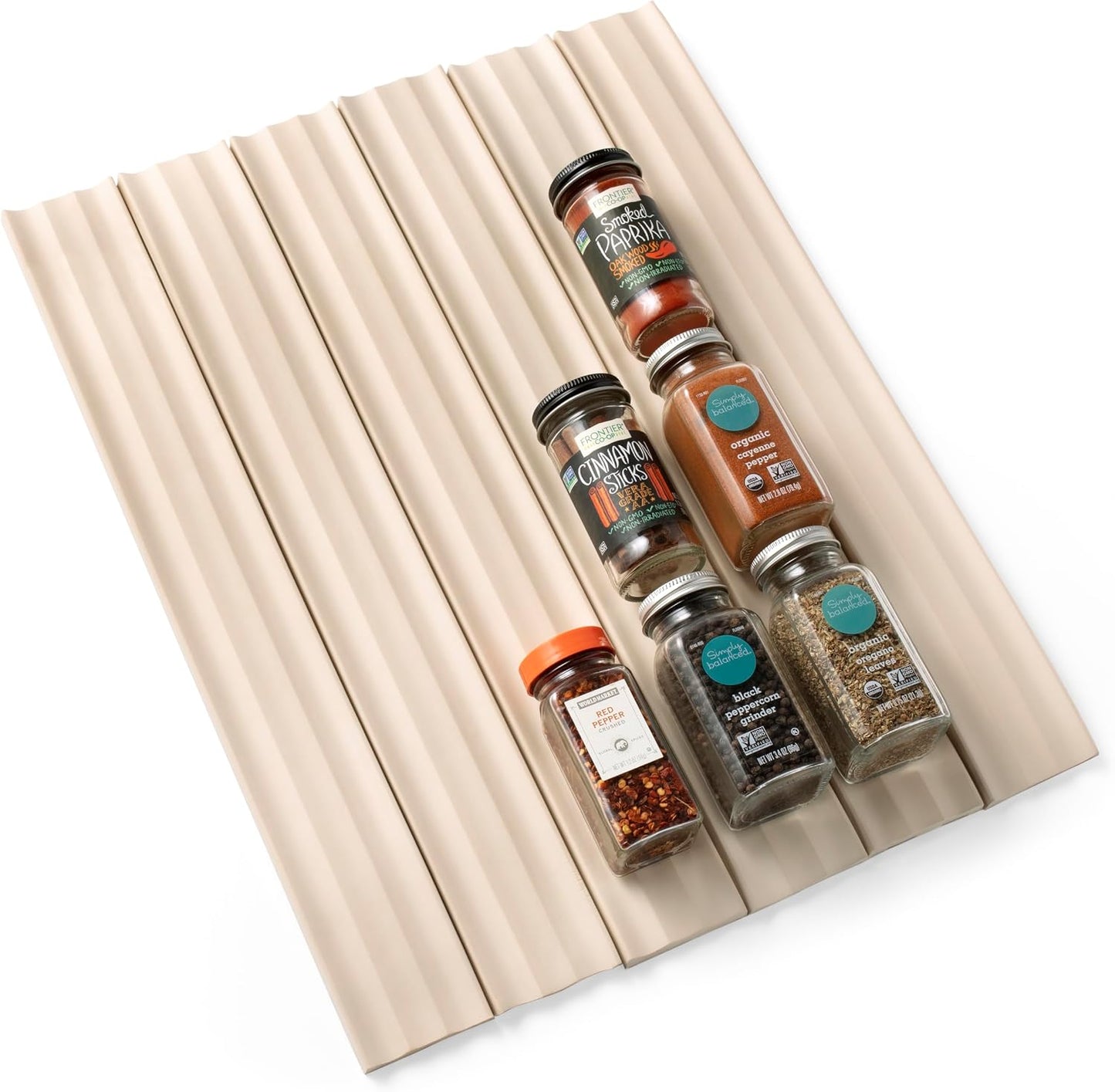 YouCopia SpiceLiner Spice Rack Drawer Organizer (Universal Fit 10’ Roll),Gray
